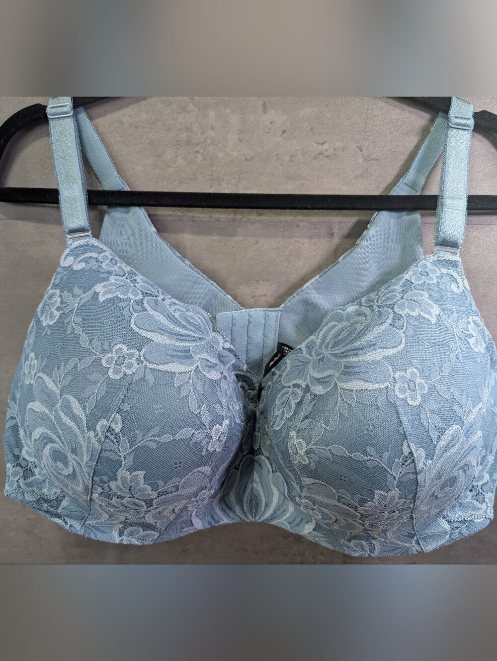 Torrid 44DDD Lightly Lined Balconette Bra Blue Lace 360 Back Smoothing